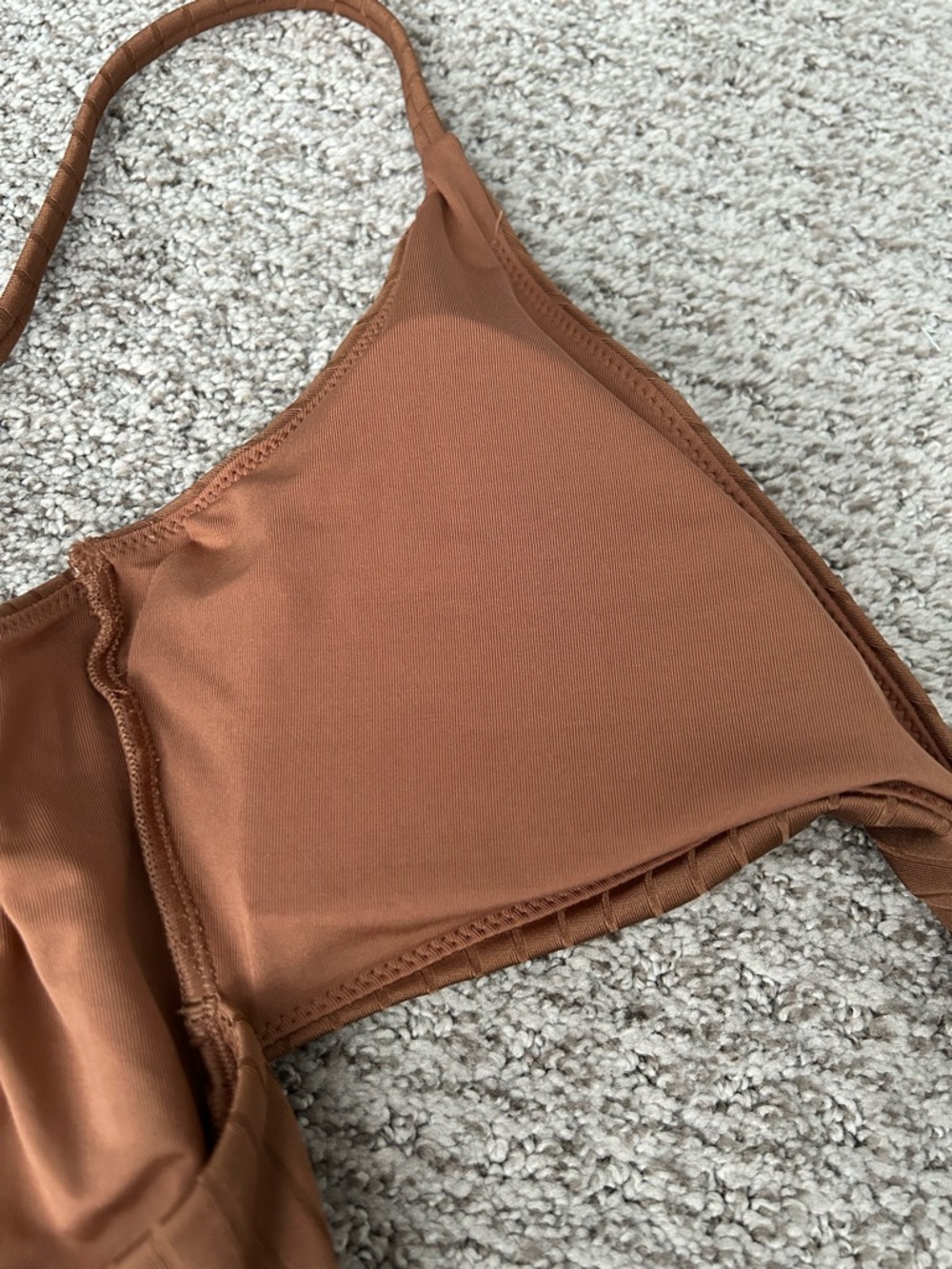 aerie Ribbed One-Piece Swimsuit in Warm Brown - Picture 9 of 9